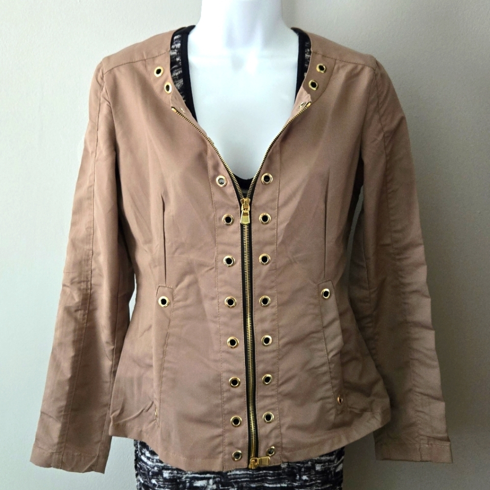 Anatomie Tan and Gold Jacket with Tailored Silhouette